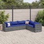 Set de muebles de jardín 6 pzas y cojines ratán sintético gris by , Garden sets - Ref: Foro24-3308143, Price: 393,69 €, Disco...