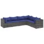 Set de muebles de jardín 6 pzas y cojines ratán sintético gris de , Conjuntos de jardín - Ref: Foro24-3308143, Precio: 389,45...