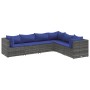 Set de muebles de jardín 6 pzas y cojines ratán sintético gris by , Garden sets - Ref: Foro24-3308143, Price: 393,69 €, Disco...