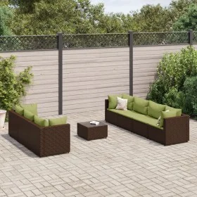 Set sofás de jardín 8 piezas y cojines ratán sintético marrón by , Garden sets - Ref: Foro24-3308038, Price: 588,01 €, Discou...