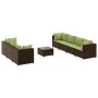 Set sofás de jardín 8 piezas y cojines ratán sintético marrón by , Garden sets - Ref: Foro24-3308038, Price: 588,01 €, Discou...