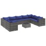 Set de muebles de jardín 10 pzas y cojines ratán sintético gris by , Garden sets - Ref: Foro24-3308279, Price: 652,90 €, Disc...