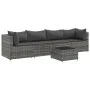 Set de muebles de jardín 5 pzas y cojines ratán sintético gris by , Garden sets - Ref: Foro24-3308010, Price: 322,03 €, Disco...