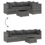 Gartenmöbel-Set 5-teilig mit grauen Polstern aus synthetischem Rattan von , Gartensets - Ref: Foro24-3308010, Preis: 322,03 €...