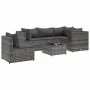 6-piece garden furniture set with gray synthetic rattan cushions by , Garden sets - Ref: Foro24-3308162, Price: 414,21 €, Dis...