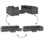 6-piece garden furniture set with gray synthetic rattan cushions by , Garden sets - Ref: Foro24-3308162, Price: 414,21 €, Dis...