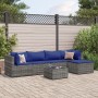 Set de muebles de jardín 6 pzas y cojines ratán sintético gris de , Conjuntos de jardín - Ref: Foro24-3308071, Precio: 379,40 €