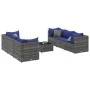 Set de muebles de jardín 7 pzas y cojines ratán sintético gris de , Conjuntos de jardín - Ref: Foro24-3308031, Precio: 478,16...
