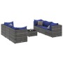 Set de muebles de jardín 7 pzas y cojines ratán sintético gris by , Garden sets - Ref: Foro24-3308031, Price: 495,07 €, Disco...