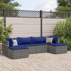 Gartenmöbel-Set, 6-teilig, mit grauen Polstern aus synthetischem Rattan. von , Gartensets - Ref: Foro24-3308247, Preis: 359,6...