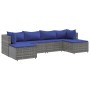 Gartenmöbel-Set, 6-teilig, mit grauen Polstern aus synthetischem Rattan. von , Gartensets - Ref: Foro24-3308247, Preis: 384,5...