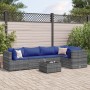 Set de muebles de jardín 6 pzas y cojines ratán sintético gris de , Conjuntos de jardín - Ref: Foro24-3308103, Precio: 414,04 €