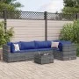 Set de muebles de jardín 6 pzas y cojines ratán sintético gris by , Garden sets - Ref: Foro24-3308103, Price: 395,56 €, Disco...