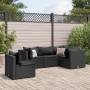Set de muebles de jardín 5 pzas y cojines ratán sintético negro de , Conjuntos de jardín - Ref: Foro24-3308155, Precio: 412,60 €
