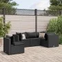 Set de muebles de jardín 5 pzas y cojines ratán sintético negro by , Garden sets - Ref: Foro24-3308155, Price: 404,73 €, Disc...