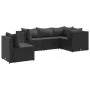 Set de muebles de jardín 5 pzas y cojines ratán sintético negro by , Garden sets - Ref: Foro24-3308155, Price: 404,73 €, Disc...