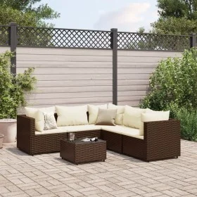 Set muebles de jardín 6 piezas y cojines ratán sintético marrón by , Garden sets - Ref: Foro24-3308129, Price: 450,91 €, Disc...