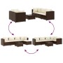 Set muebles de jardín 6 piezas y cojines ratán sintético marrón by , Garden sets - Ref: Foro24-3308129, Price: 485,59 €, Disc...