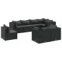 Set de muebles de jardín 8 pzas y cojines ratán sintético negro de , Conjuntos de jardín - Ref: Foro24-3308195, Precio: 685,9...
