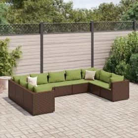Gartenmöbel-Set 9-teilig mit braunen Polstern aus synthetischem Rattan. von , Gartensets - Ref: Foro24-3308270, Preis: 693,22...