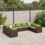 Set muebles de jardín 9 piezas y cojines ratán sintético marrón de , Conjuntos de jardín - Ref: Foro24-3308270, Precio: 692,5...