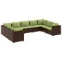 Set muebles de jardín 9 piezas y cojines ratán sintético marrón de , Conjuntos de jardín - Ref: Foro24-3308270, Precio: 692,5...