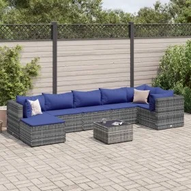 Gartenmöbel-Set 8-teilig mit grauen Polstern aus synthetischem Rattan von , Gartensets - Ref: Foro24-3308239, Preis: 508,43 €...