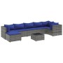 Gartenmöbel-Set 8-teilig mit grauen Polstern aus synthetischem Rattan von , Gartensets - Ref: Foro24-3308239, Preis: 514,43 €...