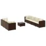 Set sofás de jardín 8 piezas y cojines ratán sintético marrón by , Garden sets - Ref: Foro24-3308033, Price: 541,78 €, Discou...