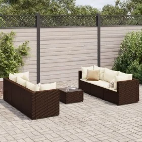 Gartenmöbel-Set, 7-teilig, mit braunen Polstern aus synthetischem Rattan. von , Gartensets - Ref: Foro24-3308025, Preis: 472,...