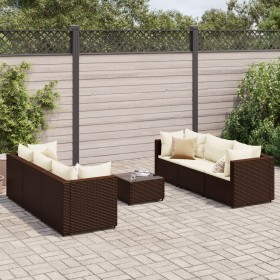 Gartenmöbel-Set, 7-teilig, mit braunen Polstern aus synthetischem Rattan. von , Gartensets - Ref: Foro24-3308025, Preis: 478,...