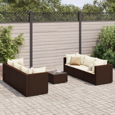 Gartenmöbel-Set, 7-teilig, mit braunen Polstern aus synthetischem Rattan. von , Gartensets - Ref: Foro24-3308025, Preis: 478,...