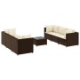 Set muebles de jardín 7 piezas y cojines ratán sintético marrón de , Conjuntos de jardín - Ref: Foro24-3308025, Precio: 461,64 €