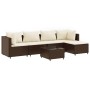 Gartenmöbel-Set, 6-teilig, mit braunen Kissen aus synthetischem Rattan. von , Gartensets - Ref: Foro24-3308065, Preis: 359,98...
