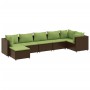 Gartenmöbel-Set, 7-teilig, mit braunen Polstern aus synthetischem Rattan. von , Gartensets - Ref: Foro24-3308230, Preis: 509,...