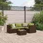 Set muebles de jardín 5 piezas y cojines ratán sintético marrón by , Garden sets - Ref: Foro24-3308086, Price: 366,36 €, Disc...