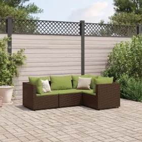 Set muebles de jardín 4 piezas y cojines ratán sintético marrón by , Garden sets - Ref: Foro24-3308078, Price: 306,60 €, Disc...