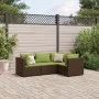 Set muebles de jardín 4 piezas y cojines ratán sintético marrón de , Conjuntos de jardín - Ref: Foro24-3308078, Precio: 305,4...