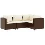 Set muebles de jardín 4 piezas y cojines ratán sintético marrón de , Conjuntos de jardín - Ref: Foro24-3308073, Precio: 307,9...