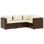 Set muebles de jardín 4 piezas y cojines ratán sintético marrón by , Garden sets - Ref: Foro24-3308073, Price: 319,23 €, Disc...