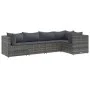 Gartenmöbel-Set 5-teilig mit grauen Polstern aus synthetischem Rattan von , Gartensets - Ref: Foro24-3308090, Preis: 363,33 €...
