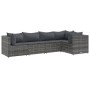 Gartenmöbel-Set 5-teilig mit grauen Polstern aus synthetischem Rattan von , Gartensets - Ref: Foro24-3308090, Preis: 369,81 €...