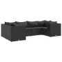 Set muebles de jardín 6 piezas y cojines ratán sintético negro de , Conjuntos de jardín - Ref: Foro24-3308251, Precio: 521,06...