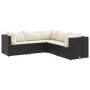Set de muebles de jardín 5 pzas y cojines ratán sintético negro de , Conjuntos de jardín - Ref: Foro24-3308120, Precio: 408,7...