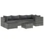 Set de muebles de jardín 7 pzas y cojines ratán sintético gris de , Conjuntos de jardín - Ref: Foro24-3308218, Precio: 459,21...