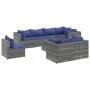 Set de muebles de jardín 9 pzas y cojines ratán sintético gris von , Gartensets - Ref: Foro24-3308207, Preis: 580,35 €, Rabat...