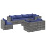 Set de muebles de jardín 9 pzas y cojines ratán sintético gris by , Garden sets - Ref: Foro24-3308207, Price: 611,64 €, Disco...