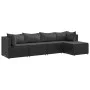 Set de muebles de jardín 5 pzas y cojines ratán sintético negro by , Garden sets - Ref: Foro24-3308059, Price: 377,67 €, Disc...