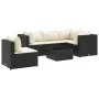 Set muebles de jardín 6 piezas y cojines ratán sintético negro de , Conjuntos de jardín - Ref: Foro24-3308160, Precio: 431,72...