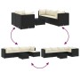 Set muebles de jardín 6 piezas y cojines ratán sintético negro by , Garden sets - Ref: Foro24-3308160, Price: 454,09 €, Disco...
